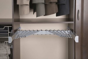 Empty Pants rack in a custom closet in Regina